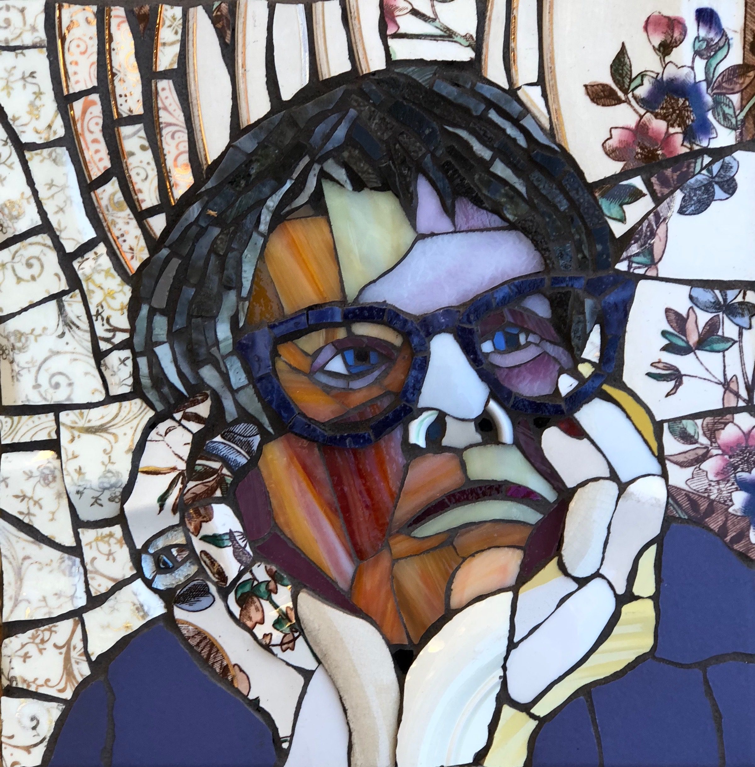 Daydream, mosaic self portrait by Gila Rayberg